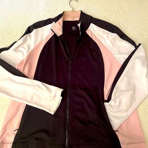 Tail Women's Black, Pink, and White Tennis Jacket. Sz. L